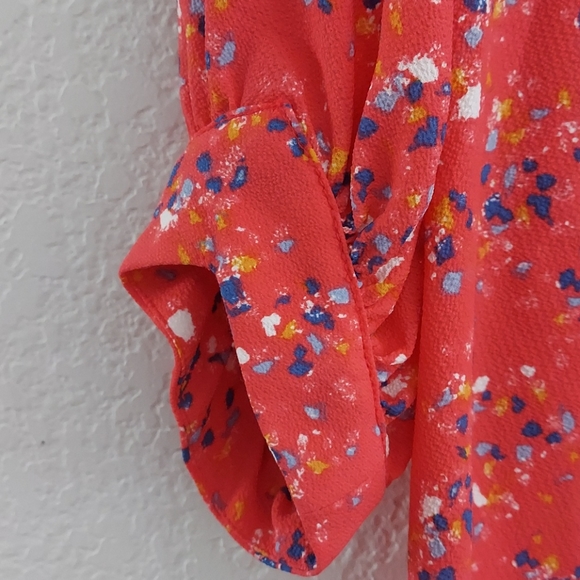 Gibson Knot Front Floral Blouse Size XL - Picture 4 of 7